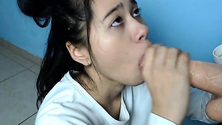 Sloppy Deepthroat ASMR Blowjob Training with Sex Toy