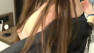 Raw Midnight Flash: Tiny Petite Step Sister Fucked Hard In Her Black Satin Robe (4K Vertical POV)