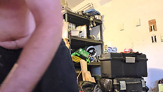Jerking big cock