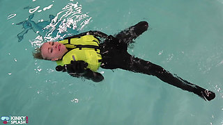 Neoprene Lust: Inflatable Snorkel Vest Pleasure in the Pool