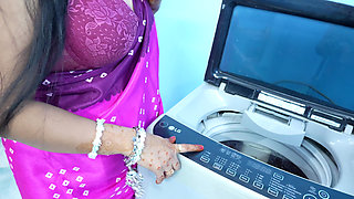Sister-in-law Was Washing Clothes in the Washing Machine, Brother-in-law Fucked Hindi Voice From Behind.