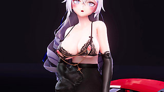 32, [mmd] Big Duck Duck - Arrogant Dance Abracadabra Black Silk Pantyhose Sexy Underwear Breast Chain Anal Plug Double Hole Thrusting