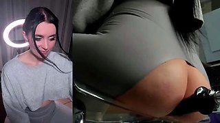 Stacked brunette goes solo toys and masturbation