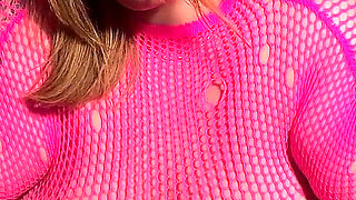 Huge Tits Fishnet Stockings