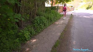 Public agent blonda french jogger fucks my Big Dick
