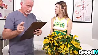 Old-young fuck with an old doctor and petite cheerleader Julia James