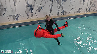 Human Life Raft - Inflated Suit Slave Pool Domination