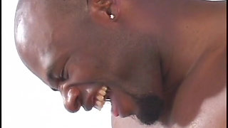 Stunning blonde whore blows giant black dick and gets it inside wet ass