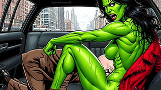 Horny Muscular MILF Dominatrix Fucks in the Car