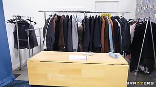 Sneakily Sucks Victor Rays Cock Behind The Coat Racks With Connie Perignon