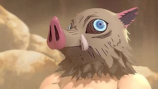 Demon slayer Inosuke fuck Nezuko