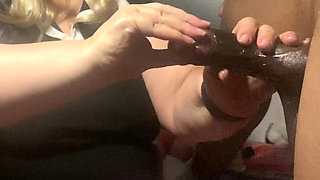 Married Blonde Slut wife worships Rasta Man BBC Lovers Cock