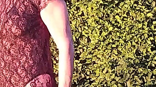 Granny Is Wearing a Sheer Bodysuit Outside