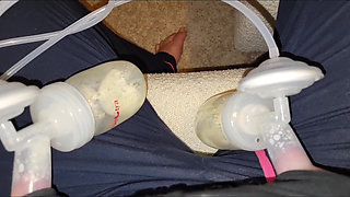 Breast Pumping My Lactating Breasts