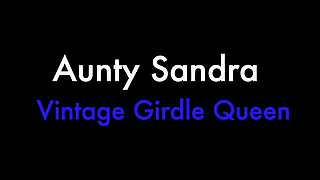 Vgq23 Aunty Sandra Putting on Her Classic Seamed Stockings