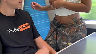 Fucking My Busty Girlfriend on the Train We Get Caught by a Passenger- Yasmina Khan