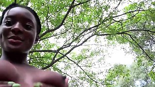 Big Tits Ebony Good Girl Exposed In Wild Outdoor Fucking