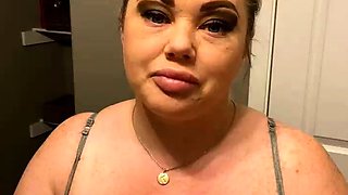 Blonde Chikita shows off her big boobs and bush