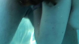 Underwater Outdoor Pool Sex with Long Hair Redhead Rapunzel MILF