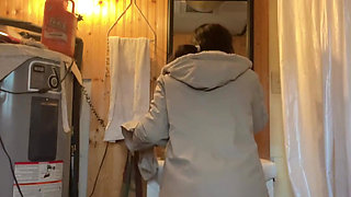 Cooking Food at Kitchen Then Pussy Cant Wait Go to Piss
