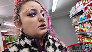Plump Chick Burps at the Supermarket Embarrassing Public Display