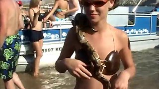 Horny girls taking off their tops on the beach: Big Tits, Amateur  Babe Porn