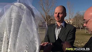 Nina Dolcis Bride Handjob Sparkles at Dark Wedding Cumshot