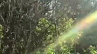 Goth Doll in the Middle of Nature Sucking Cock BJ Outdoors