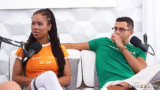 Brazzers - Kira Noir and Violet Myers Make Podcast Studio Into Steamy Threesome