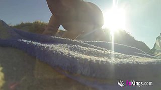 Masturbating on a nude beach, voyeurs wanking... What a hot morning