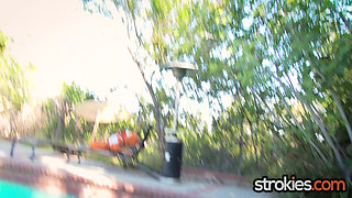 Strokies Hime Marie Poolside POV Handjob