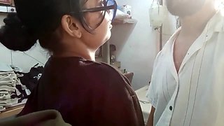 Indian desi stepdaughter-in-law gets romantic with her father figure in Hindi audio