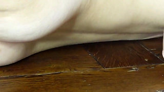 Real Fisting Squirting Orgasm Big Natural Tits Hot Young MILF on Wooden Table