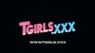 TGIRLS XXX Ebony Trans Couple Bedroom Sex