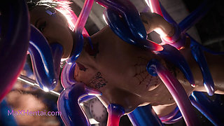 Judy Alvarez Trapped by a Terrifying Space Tenta (3D Animation)