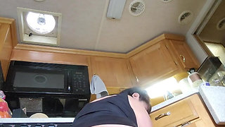 Cleaning the kitchen