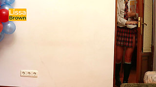 Virgin College Girl Lets Her Teacher Fill Her Mouth with Cum