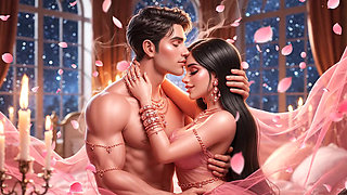 White Saree Mein Desi Wife Ki Soft Romantic Night - Husband Ke Saath Full Body Embrace Aur Intense Kissing