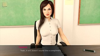 Steamy ecchi visual novel featuring a big ass brunette with massive tits