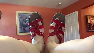 Nurse Vicki red toenails foot fetish POV