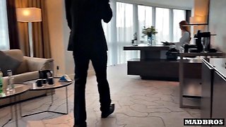 Zara DuRose Trapped Redhead Boss Takes Brutal Anal Pounding from Two French Black Studs in the Office