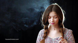 Sexy Russian Girl Smoking Cigarette Slow Tease
