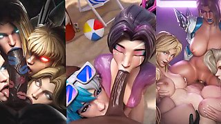 Marvel Hentai 3D Anime - Horny Lesbian Teen Doggystyle & Anal Sex with Big Natural Tits MILF