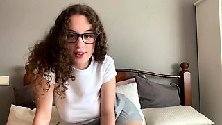 Blonde tight pussy babe solo toy fun in glamour masturbation