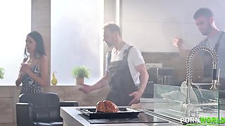 Dumb Slutty Housewife Alyssa Bounty DP’d by Handymen GP2263