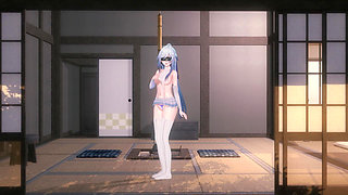 Mmd Mirror Flow Collapse Iron up&down Striptease Dress-up Nipple Clip Bunny Girl Black Silk Fishnet Costume Erotic Sweater Tig