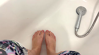 Washing My Sweaty Feet After Running