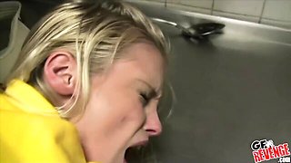 Blonde doll with big boobs Karrey Smith gets penetrated in the missionary pose
