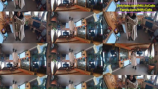 Golden Dress, Fur & Smoking - Hairy Pussy, Deep Blowjob & Hard Doggy on a Freezer