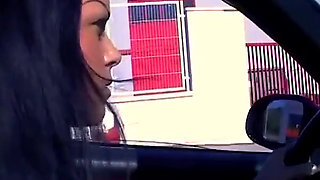 Hot Young Brunette Gives Hitchhiker a Special Ride